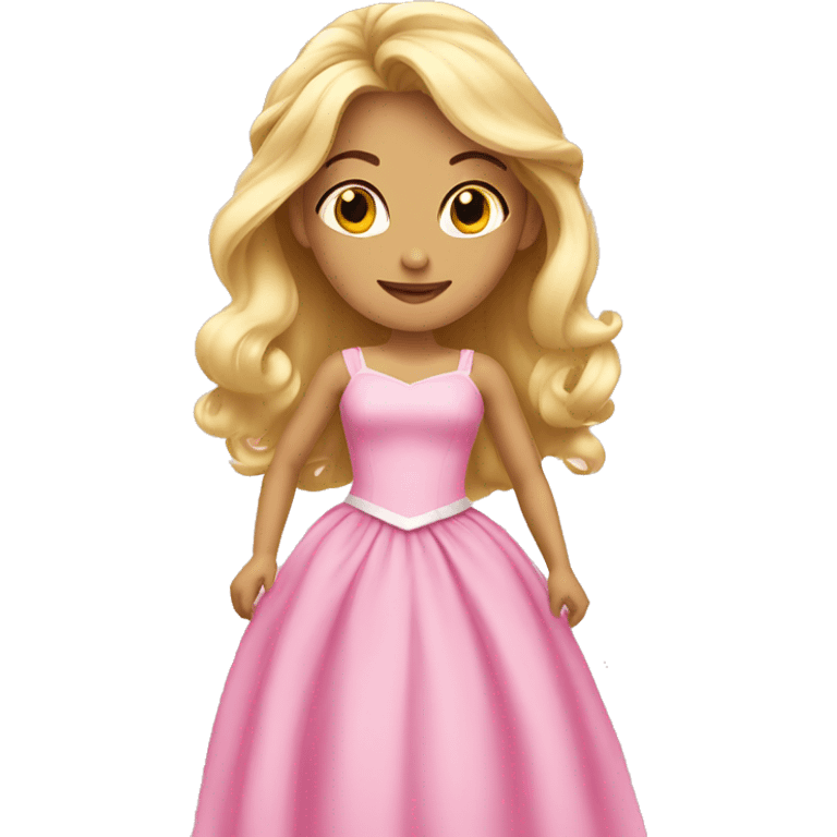 A beautiful blonde princess wearing pink dress  emoji