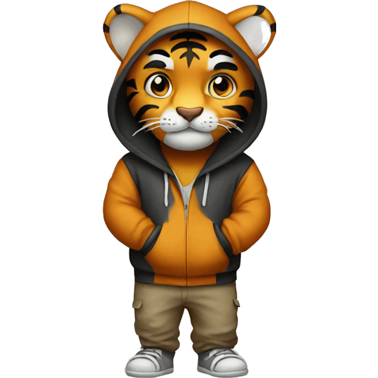 Tiger in a hoodie emoji