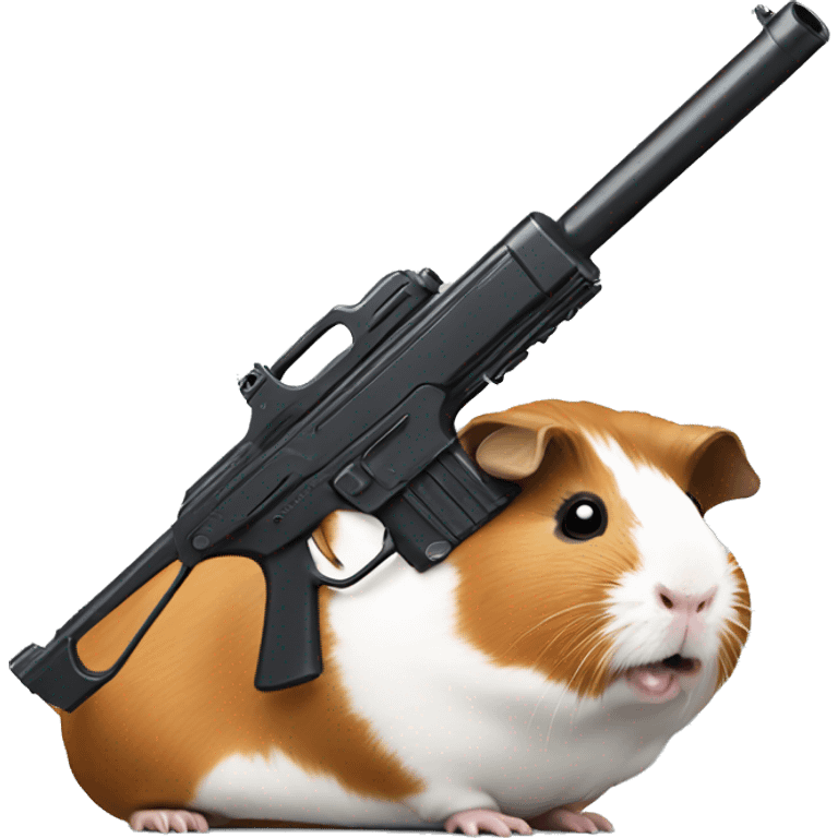 Guinea pig with gun emoji