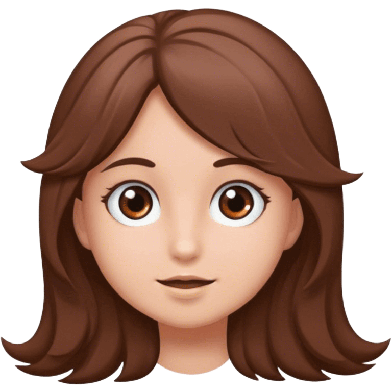 uma menina de cabelo castanho e olhos castanhos claro emoji