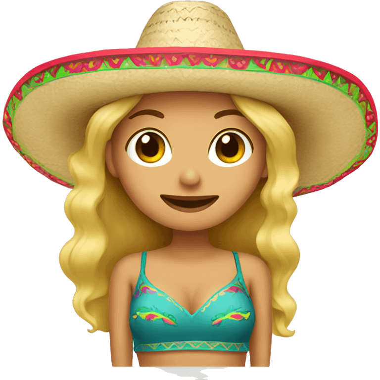 Blonde Mexican woman wearing a sombrero  emoji