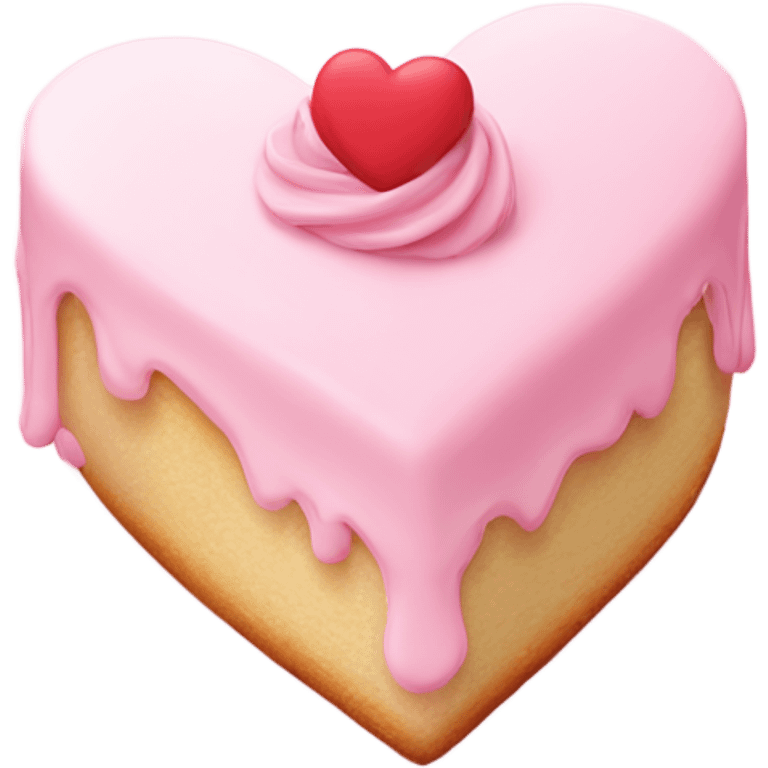 A heart, with a little cake in the middle in soft pink color emoji