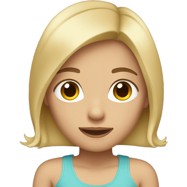 Girl whit brunett and blond hair emoji