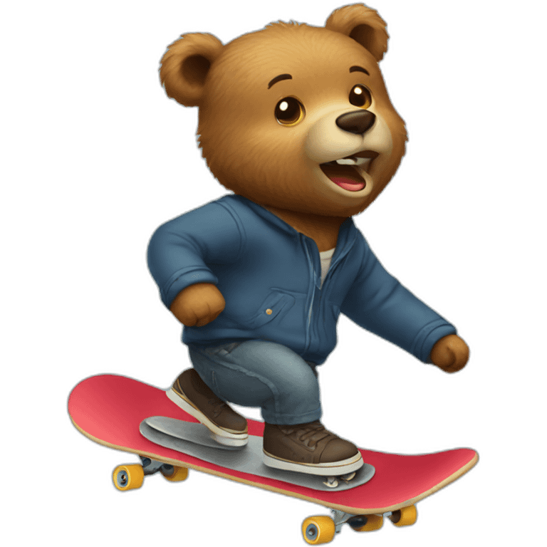 bear skateboarding emoji