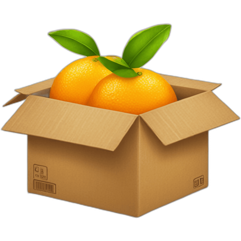 cardboard box of citrus emoji