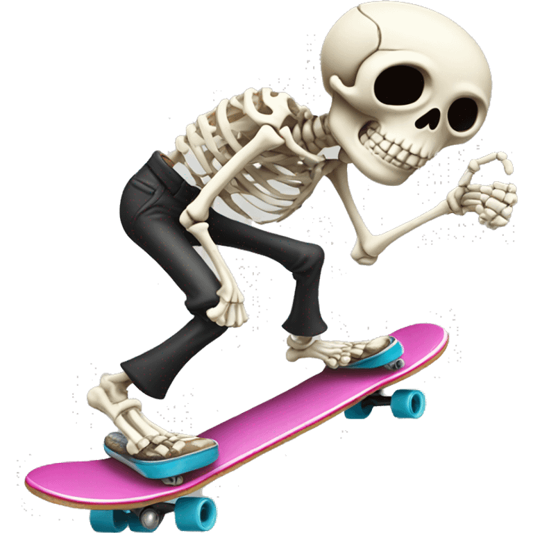 a skeleton on a skateboard holding coke emoji