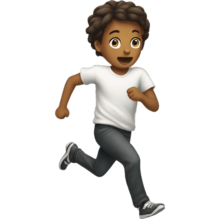 boy running from girl emoji