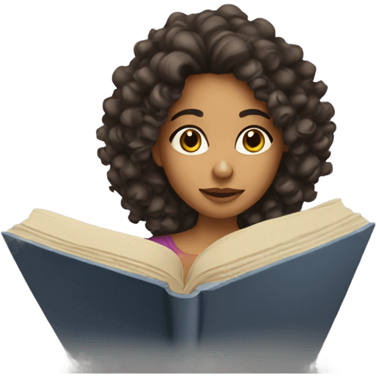 latina with curly hair reading emoji