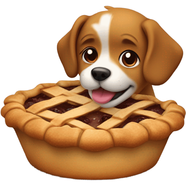 pie holding a pet dog emoji