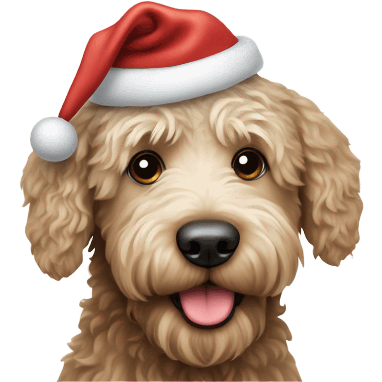 Labradoodle Christmas dog emoji