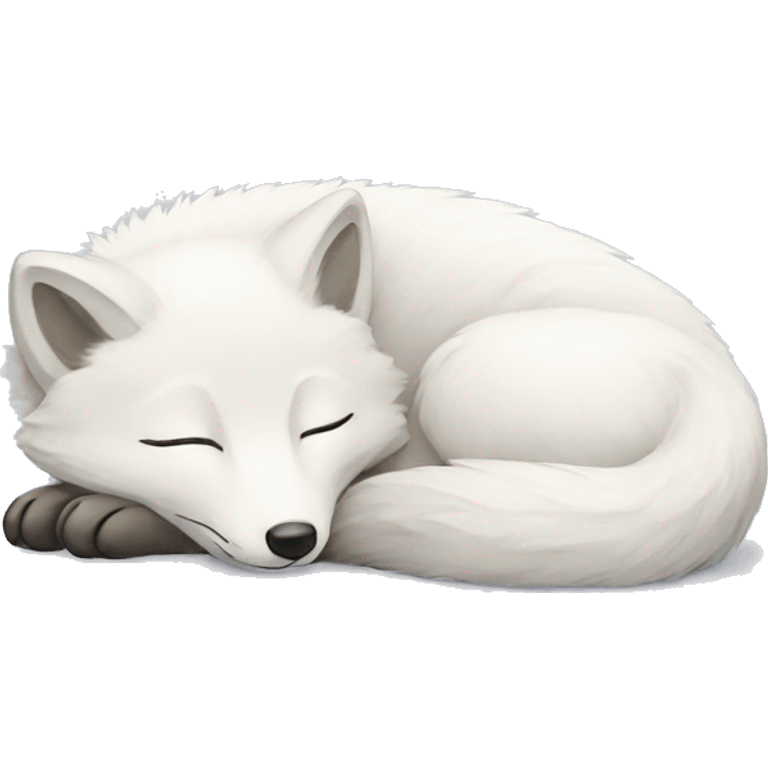 sleeping arctic fox emoji