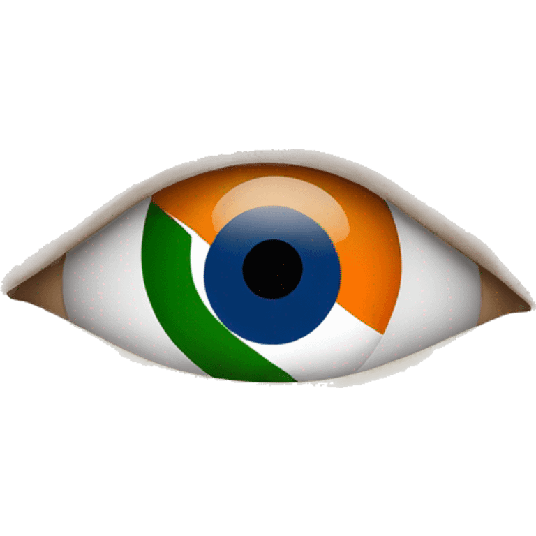 surprising face with indian flag in eyes emoji