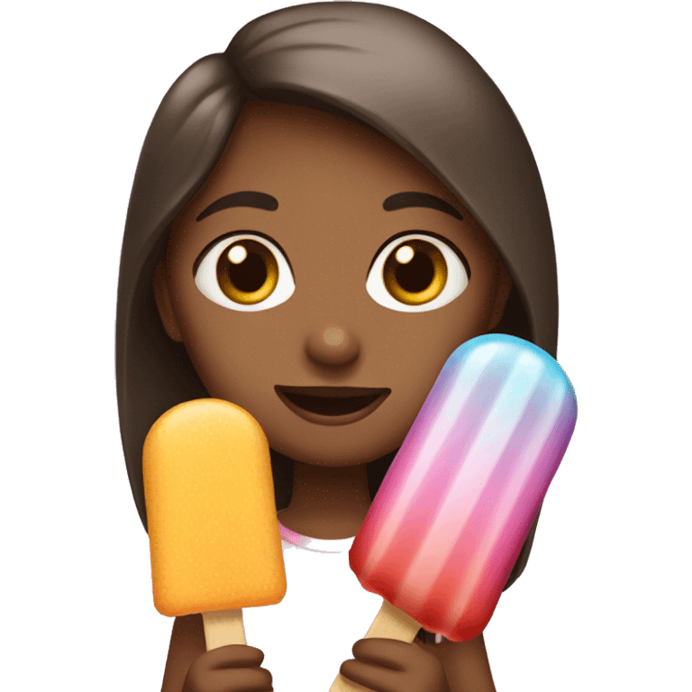 girl with long popsicle emoji