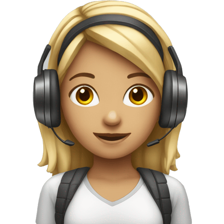 Girl with headset  emoji