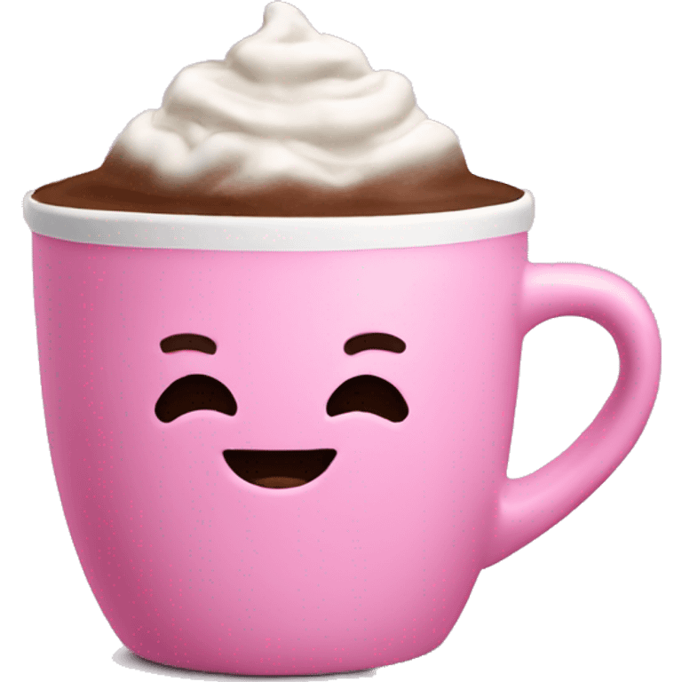 Hot chocolate in a pink mug emoji