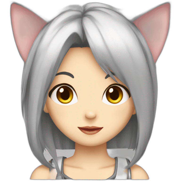 femme anime oreille de chat emoji