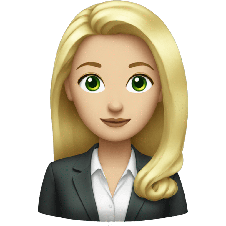 executive woman blonde hair and green eyes emoji