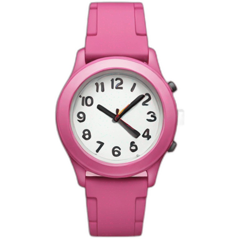 Reloj rosa emoji