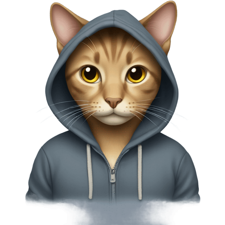 Cat wearing a hoodie emoji