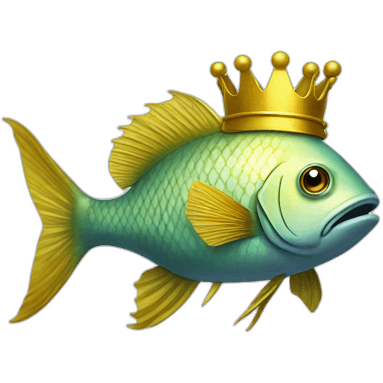 fish with legs in golden crown emoji