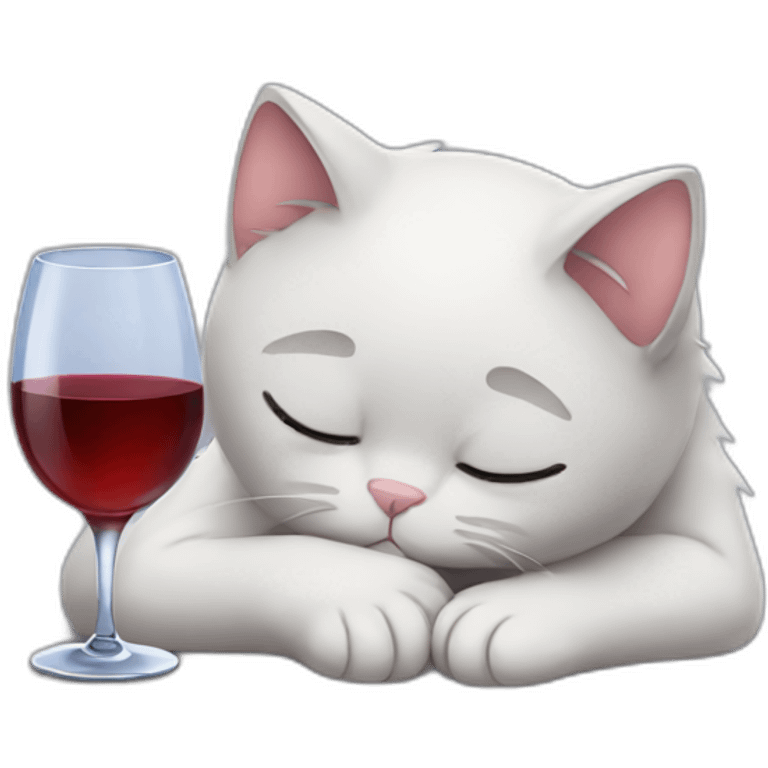 depressed tired kitty drinking wine emoji