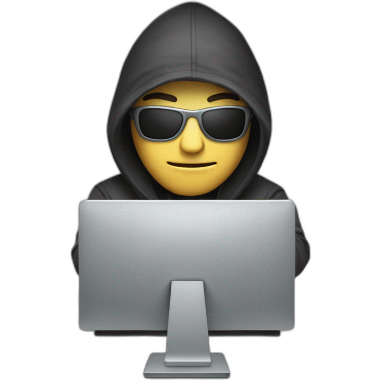 Hacker on computer emoji