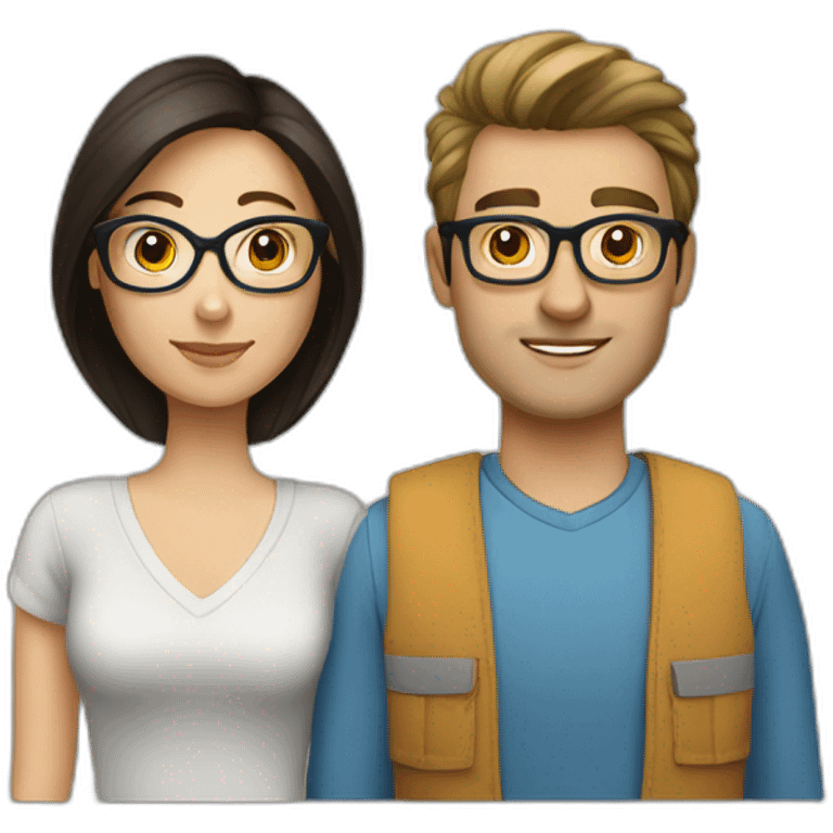 Caucasian-couple-with-dark-hair-woman-with-glasses emoji