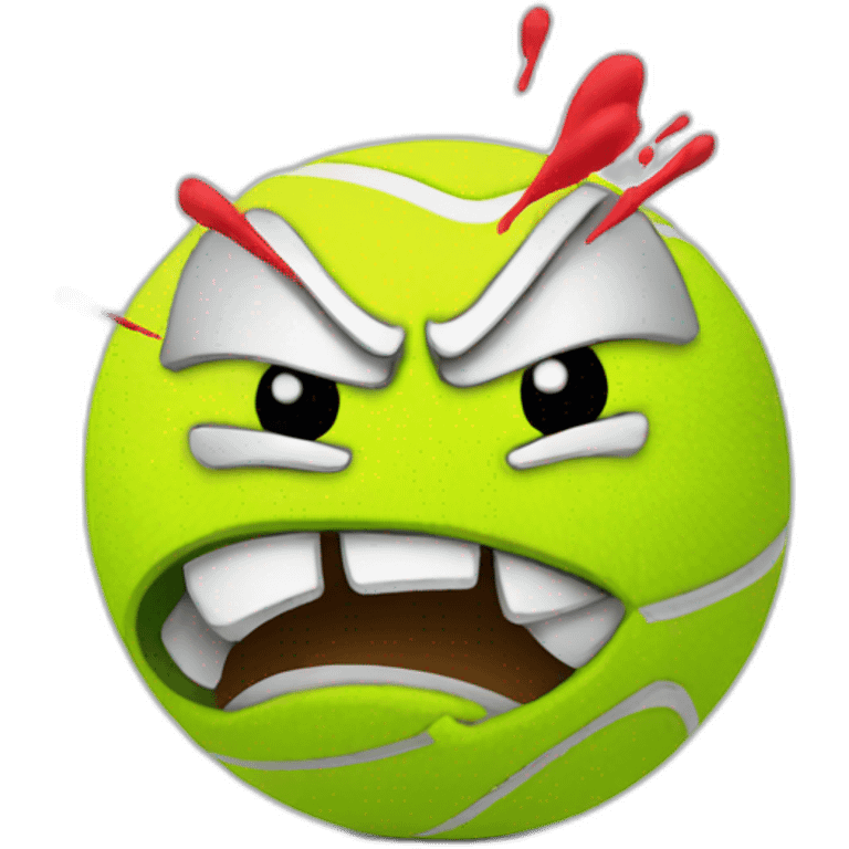 Angry tennis ball emoji