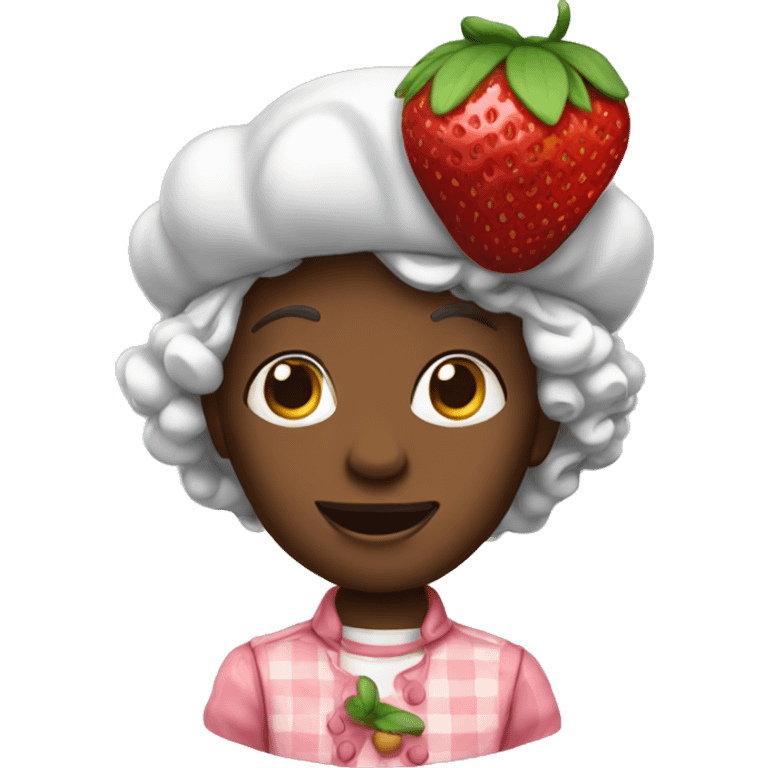 black strawberry shortcake emoji