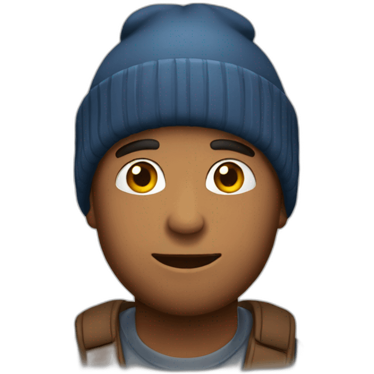 A man with a beanie and bear  emoji