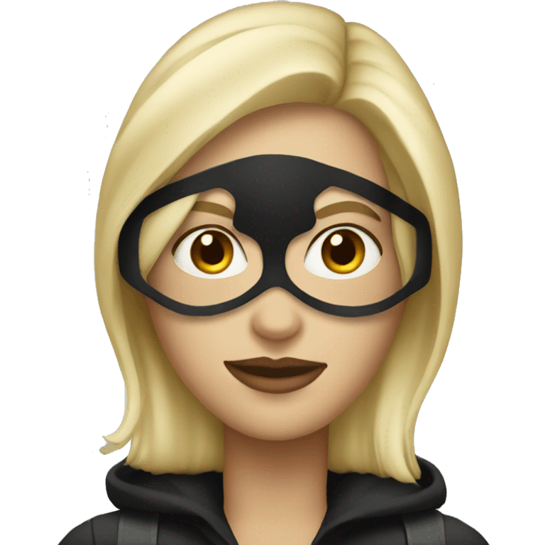 Blonde woman wearing a ski mask emoji