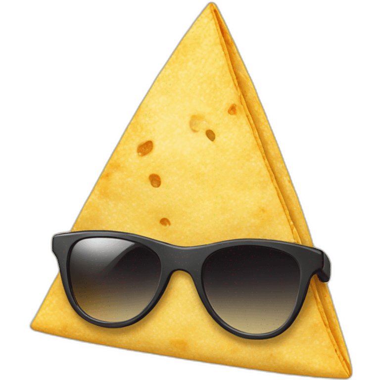 tortilla chip with sunglasses emoji