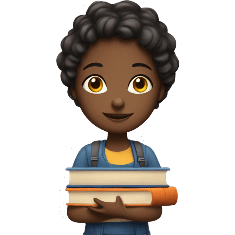 Girl with a Stack of Books emoji