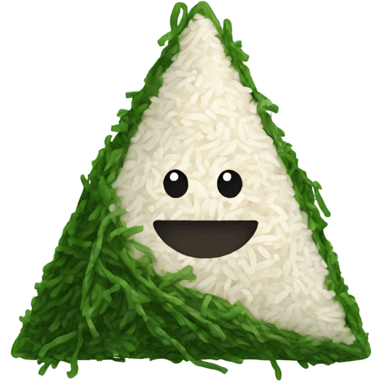 Rice in a triangle wrapped with seaweed emoji