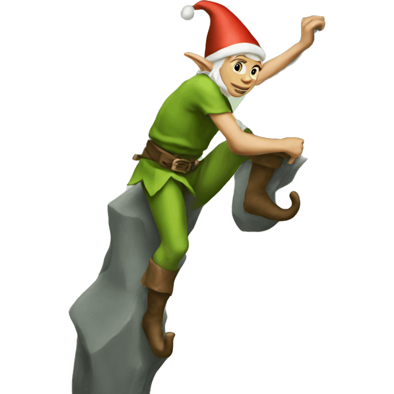 Climbing elf emoji