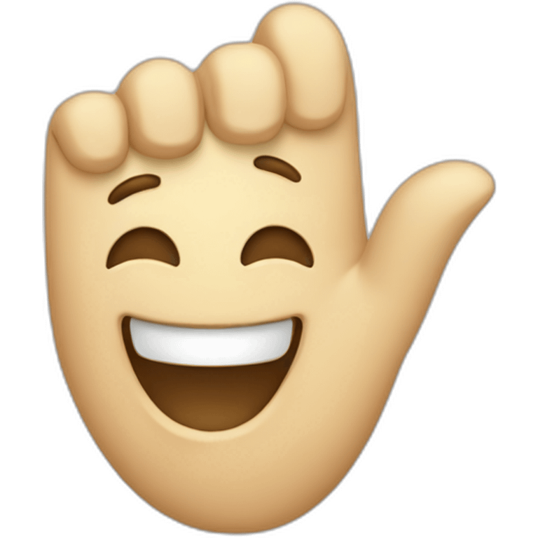 Person laughing hand pointed us emoji