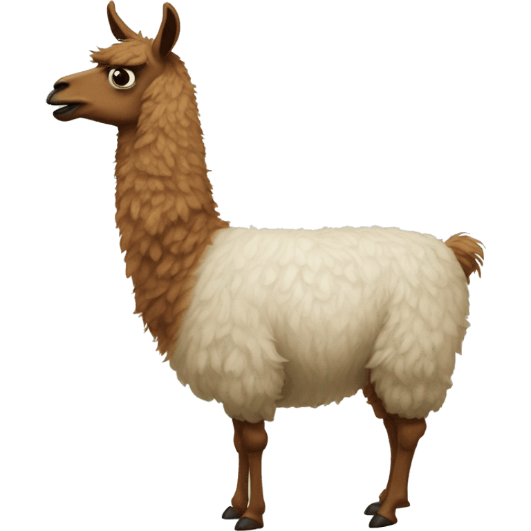 discombobulated and confused llama emoji