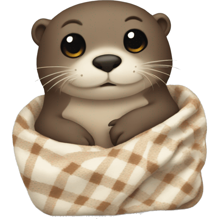 otter cozy in blanket emoji