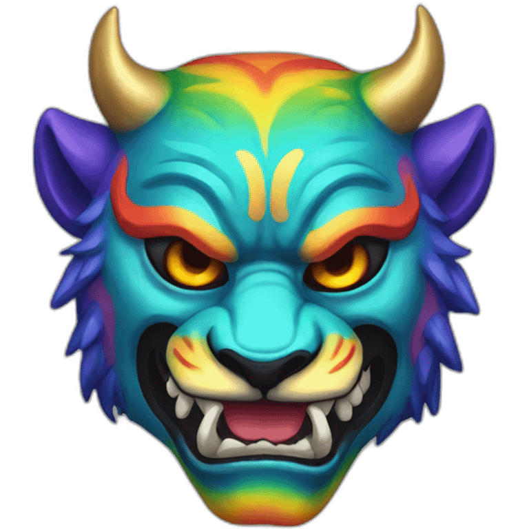 rainbow tiger oni mask emoji