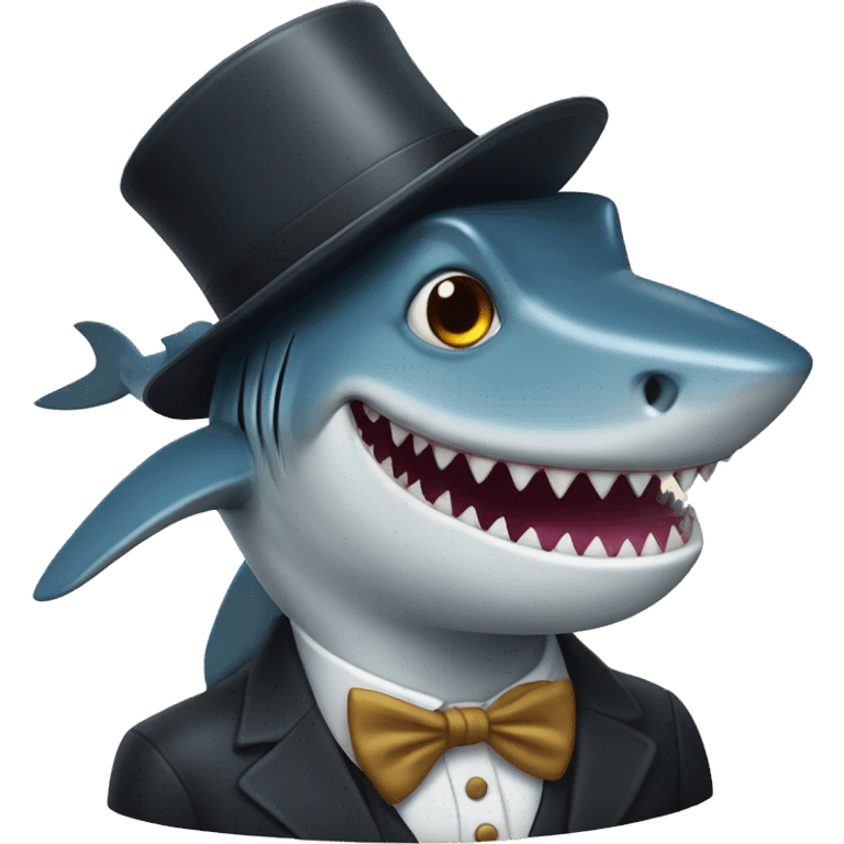 shark with tophat emoji