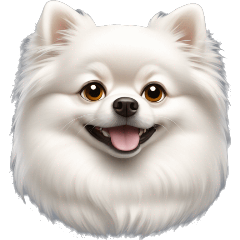 White pomeranian shpic dog emoji