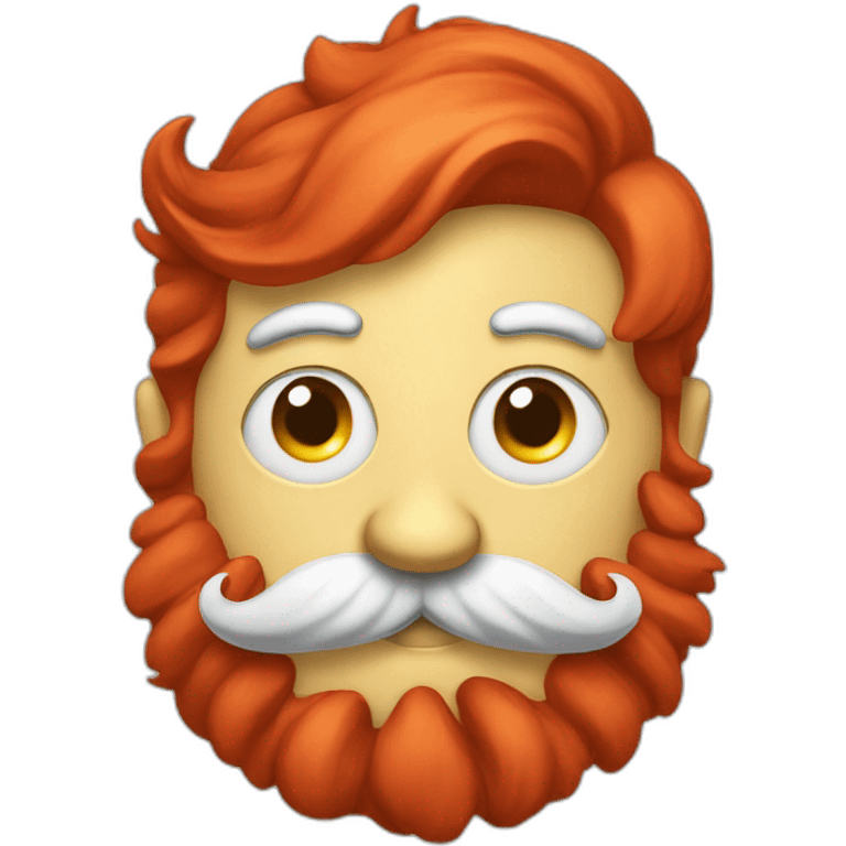 Moon with red beard and moustache emoji