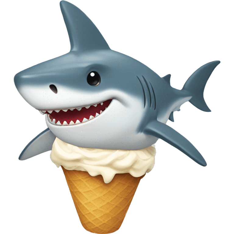 Shark with locking icecream emoji