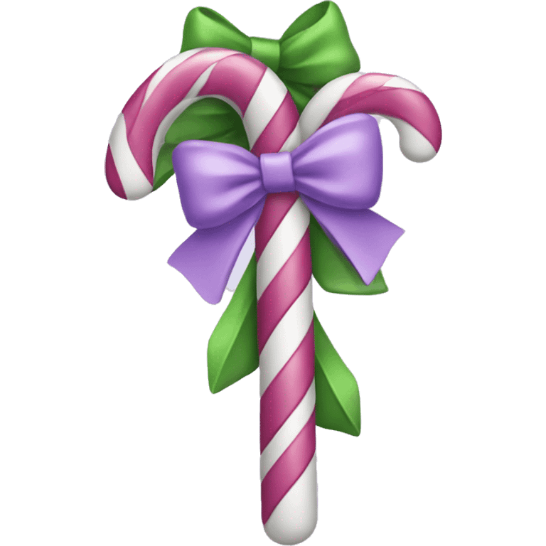 Lilac Candy cane with a Lilac bow emoji