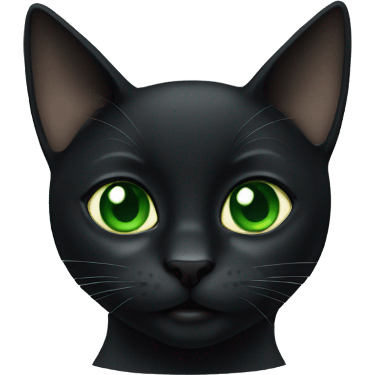 Black cat green eyes emoji