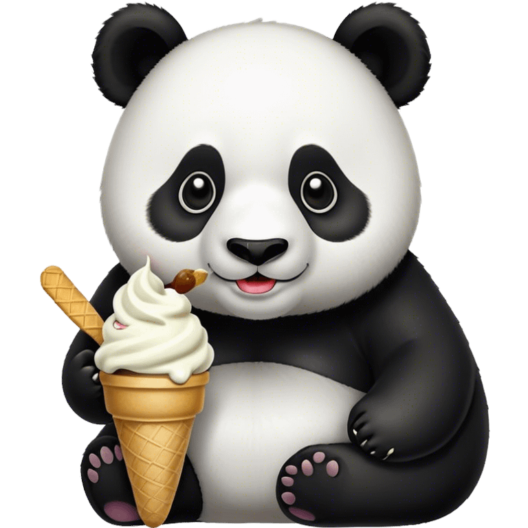 Panda eating ice cream emoji