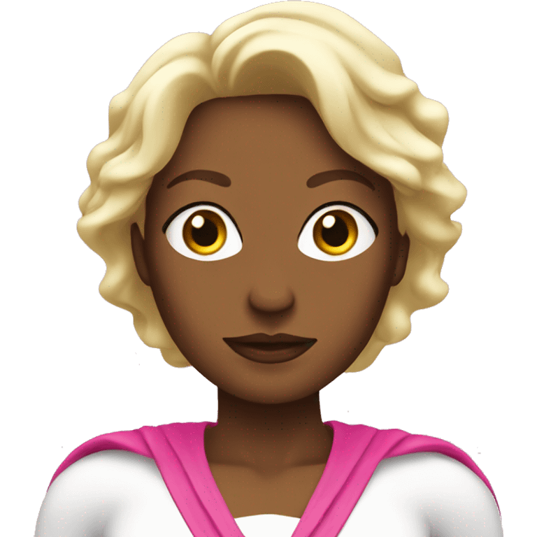 White Super woman in pink emoji