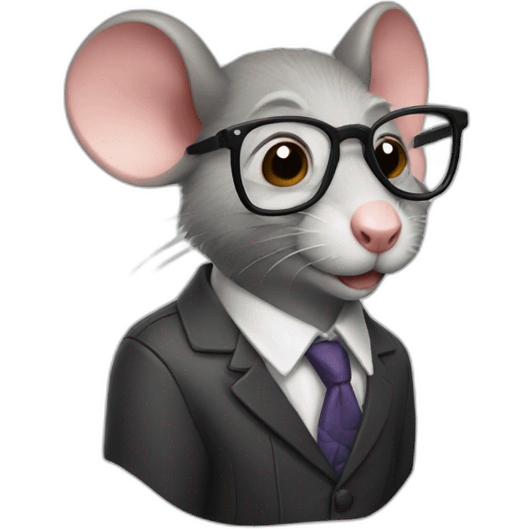 nerd rat with glasses emoji