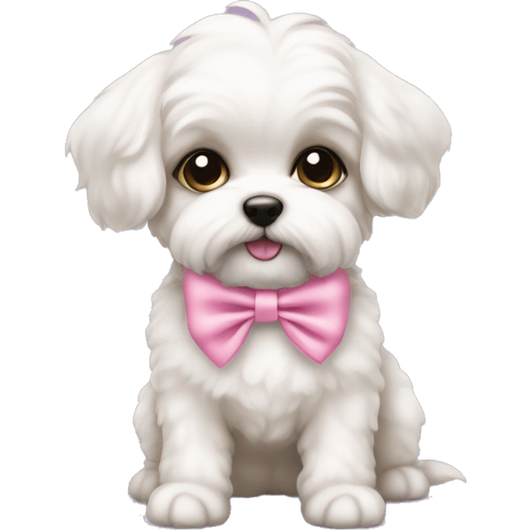 schichon puppy pink bow emoji