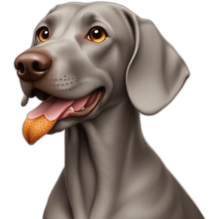 weimaraner with pheasant emoji